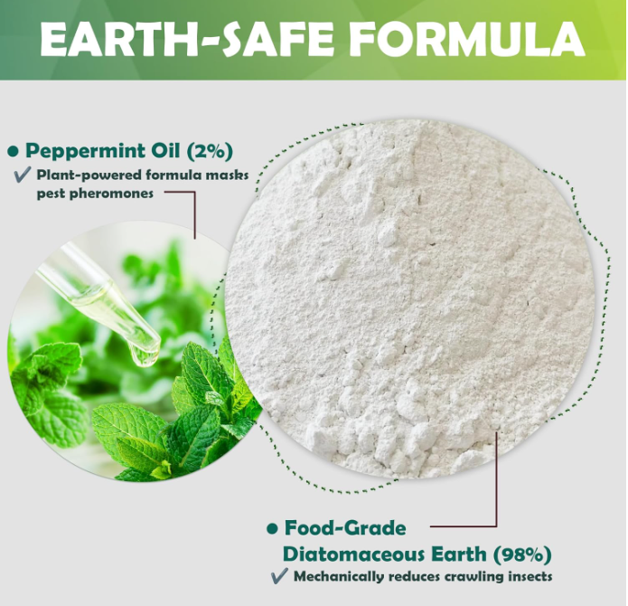 Sulguy Organic Diatomaceous Earth & Peppermint Powder | Natural Insect & Pest Control