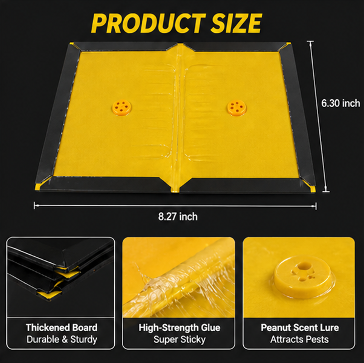 Sulguy Foldable Sticky Mouse Traps - Heavy Duty & Non-Toxic Rodent Glue Boards