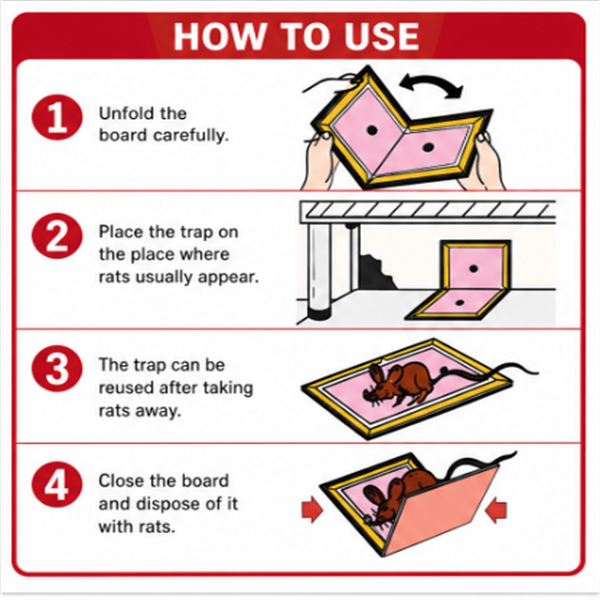 Sulguy Foldable Sticky Mouse Traps - Heavy Duty & Non-Toxic Rodent Glue Boards