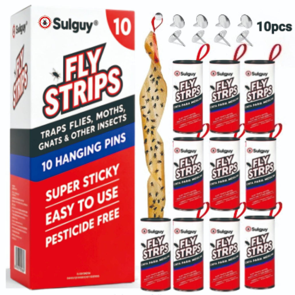 Sulguy Fly Strips Glue Traps – Non-Toxic Disposable Bug Catcher for Gnats, Fruit Flies & Houseflies - Sulguy-Store