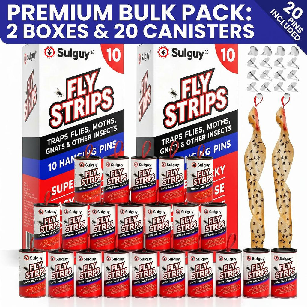 Sulguy Fly Strips Glue Traps – Non-Toxic Disposable Bug Catcher for Gnats, Fruit Flies & Houseflies - Sulguy-Store
