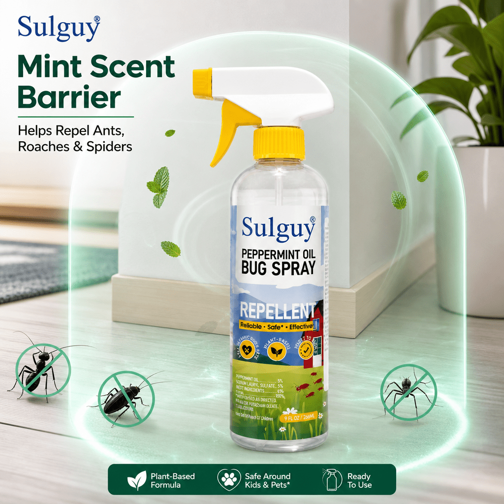 Sulguy Peppermint Bug Spray 9oz – Plant Based Roach Repellent - Sulguy-Store