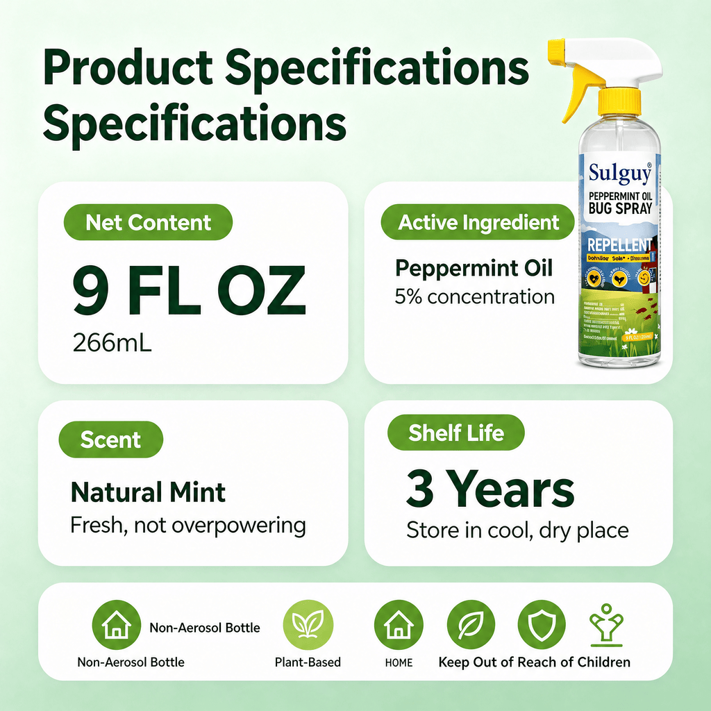 Sulguy Peppermint Bug Spray 9oz – Plant Based Roach Repellent - Sulguy-Store